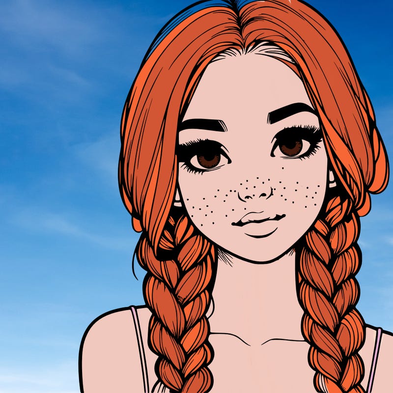 realistic girl with braids