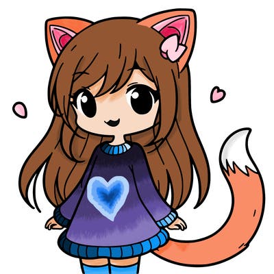girl with cat ears and tail