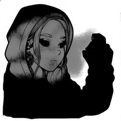 a realistic girl, spray painting