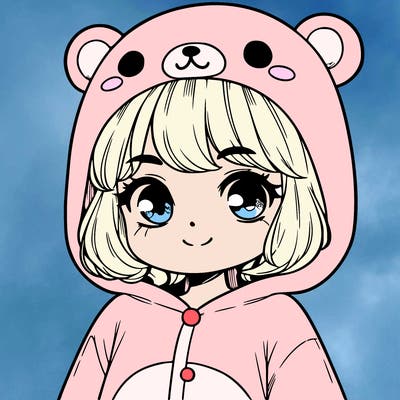 a girl with a bear onsie cute