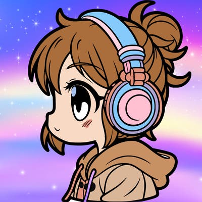 girl with headphones