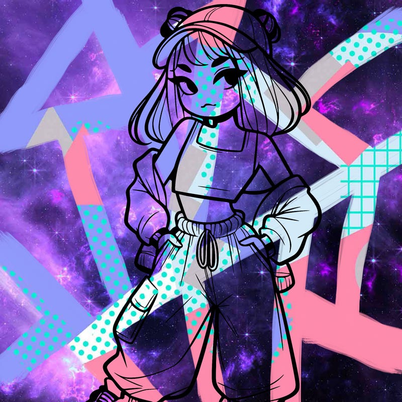 girl in crop top and baggy pants