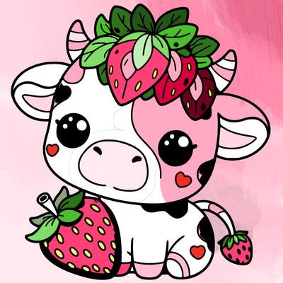 cute strawberry cow