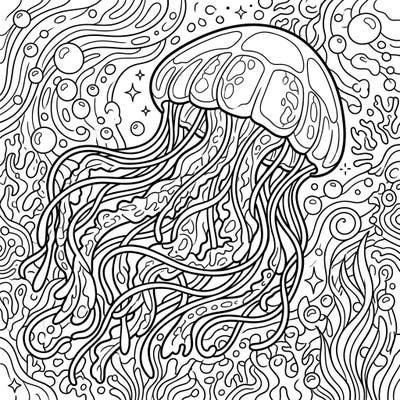 Uncover the beauty of the deep sea with this captivating Helmet Jellyfish coloring page. Its intricate details and mesmerizing form offer a truly engaging creative escape.