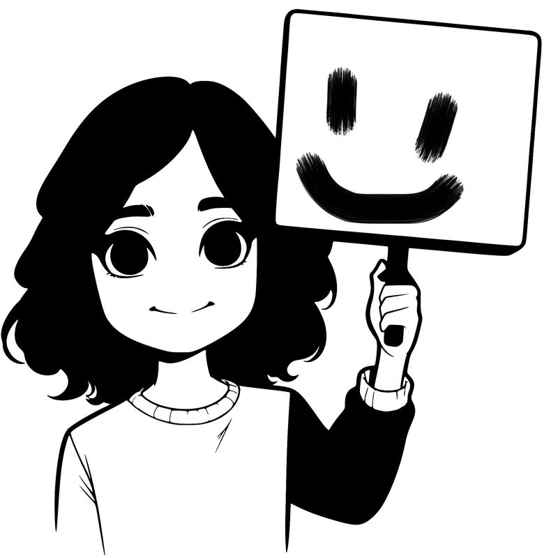 realistic girl holding up a sign