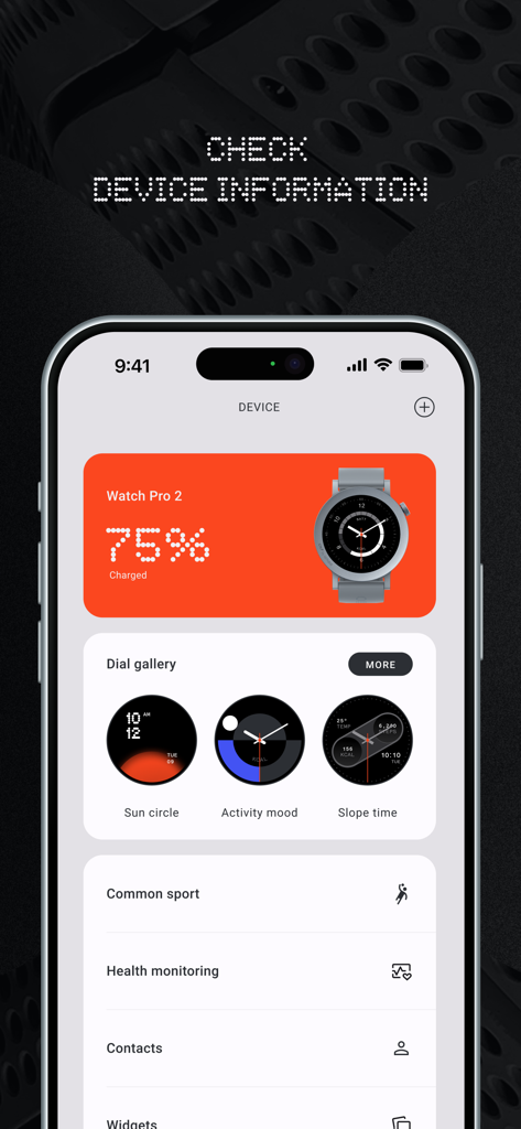 CMF Watch app dashboard showing battery percentage and watch face gallery.