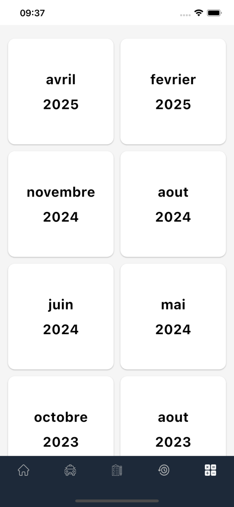 Registros del historial de entregas mensuales en la aplicación móvil PRDelivery
