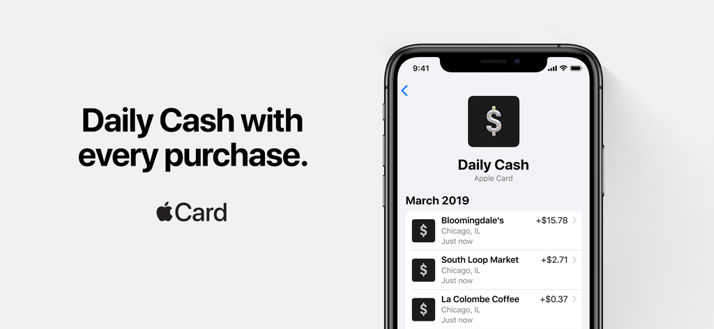 Tela do iPhone exibindo recompensas Daily Cash do Apple Card no app Carteira