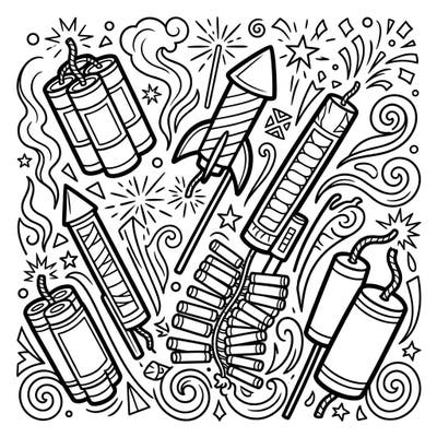 Unleash your inner artist with this exciting firecrackers coloring page, specifically designed for seniors. Its bold outlines and festive theme provide a joyful and accessible coloring experience.