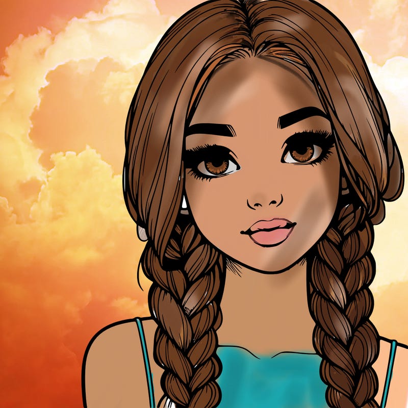 realistic girl with braids