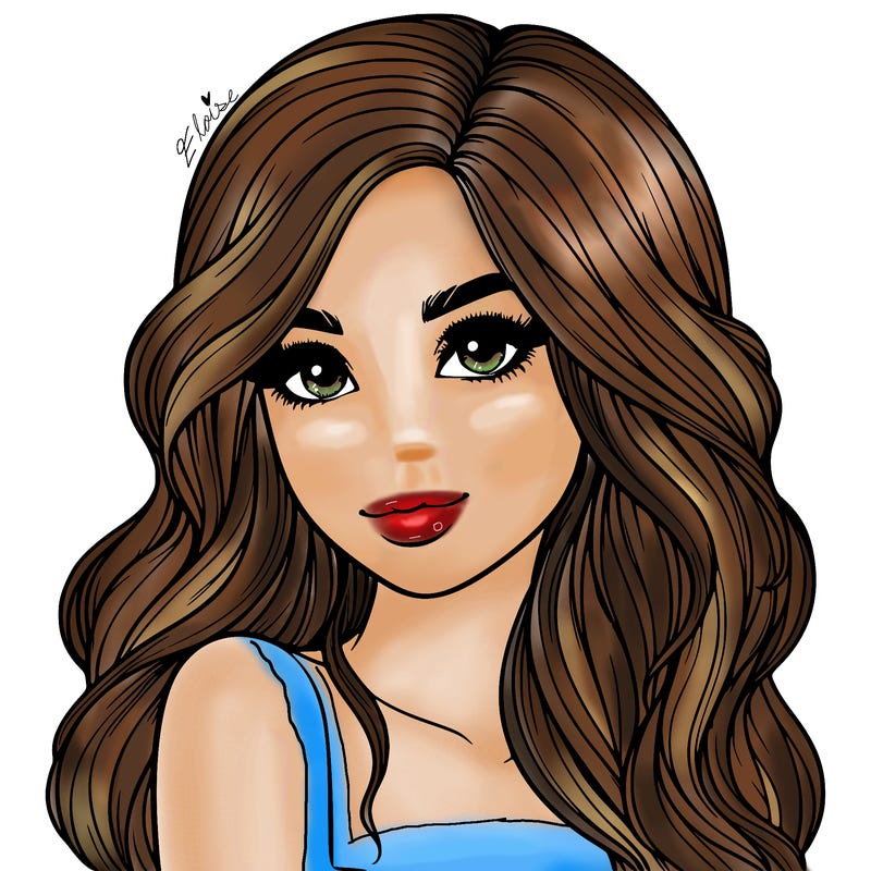 realistic girl with beautiful long hair