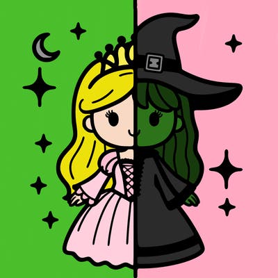 split princess and witch