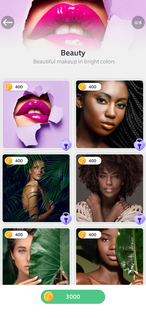Galerie de puzzles de beauté artistiques représentant des portraits de femmes