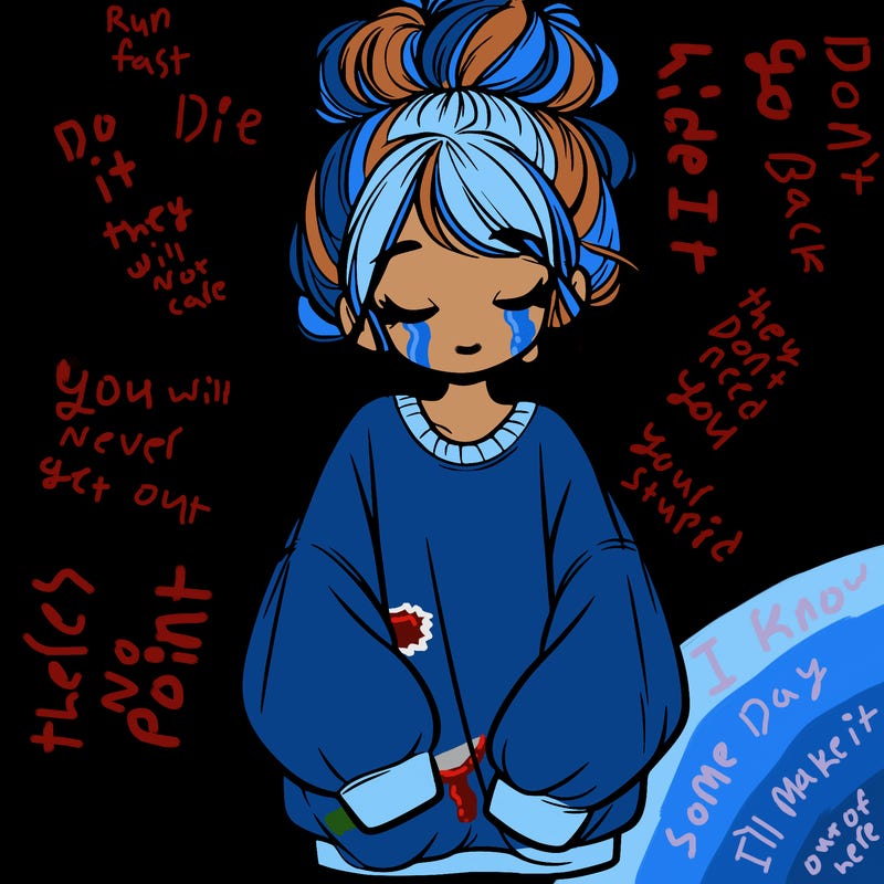 girl with baggy sweatshirt and messy bun