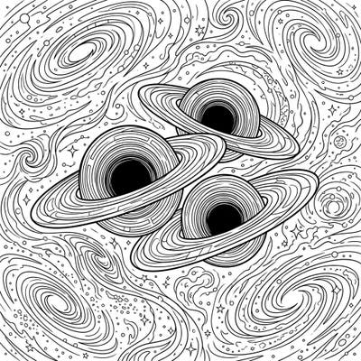 Dive into the enigmatic beauty of the cosmos with this stunning dormant black holes coloring page. Featuring intricate details of celestial wonders, it promises an engaging and relaxing artistic escape.