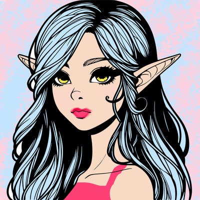 elf girl realistic dark fantasy