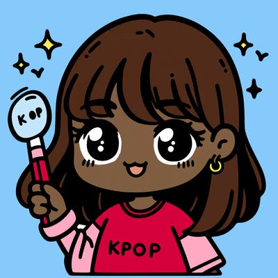 cute k-pop fan girl