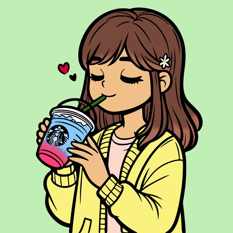 girl drinking starbucks