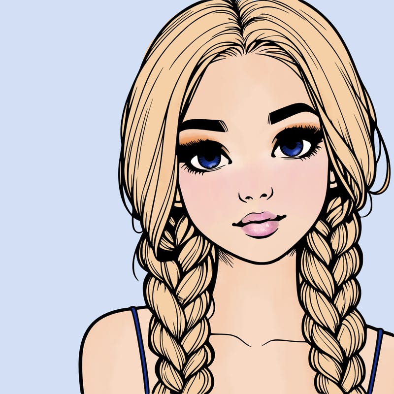realistic girl with braids