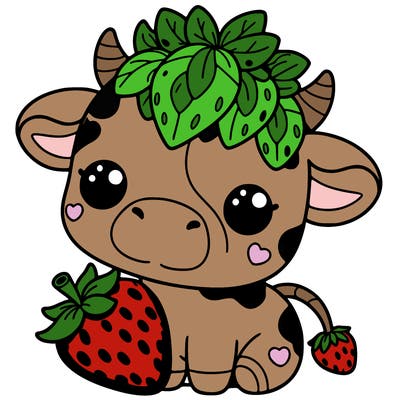 cute strawberry cow