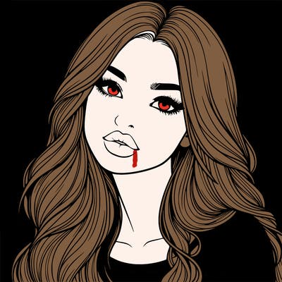 realistic girl with hair on her hair and lips