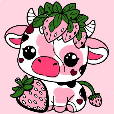 cute strawberry cow