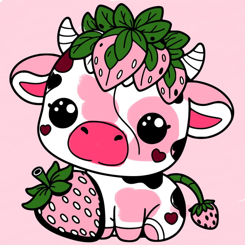 cute strawberry cow