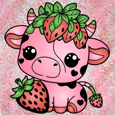 cute strawberry cow