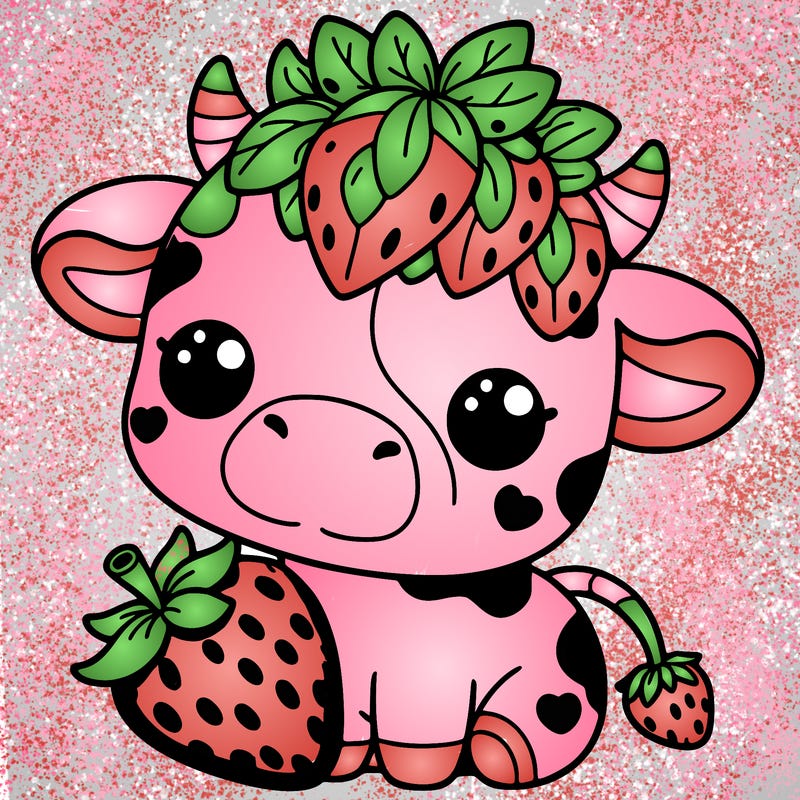 cute strawberry cow