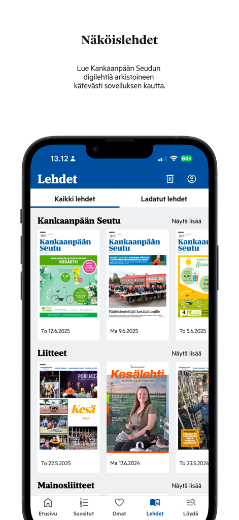 Kankaanpään Seutu - Digital newspaper archive and replica editions in the Kankaanpään Seutu mobile app