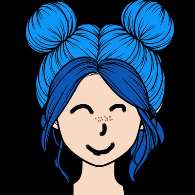 realistic girl with buns on the top of her hair