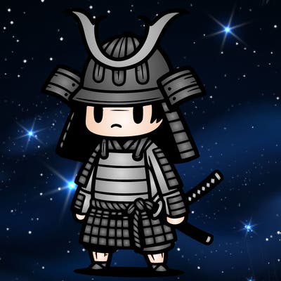 samurai in simple japanese armor