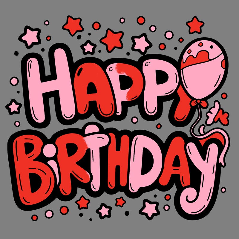 happy birthday in bubble letter