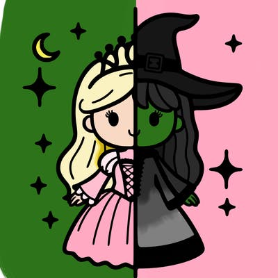 split princess and witch