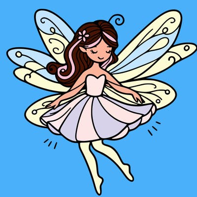 create a fairy with wings flying
