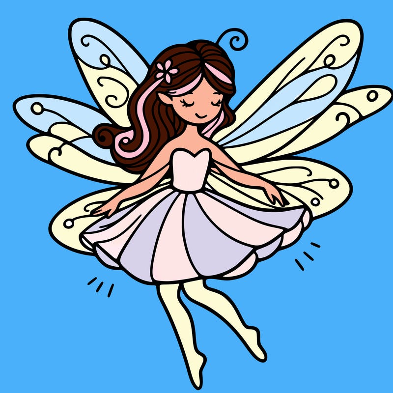 create a fairy with wings flying
