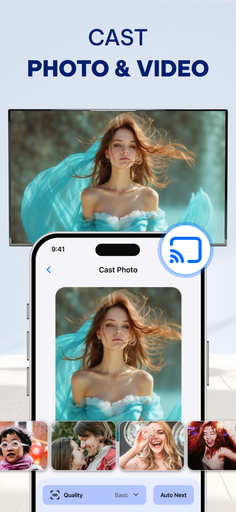 Smart Cast: Mirror To PC & TV - Smartphone mirroring a high quality photo to a TV screen using Smart Cast