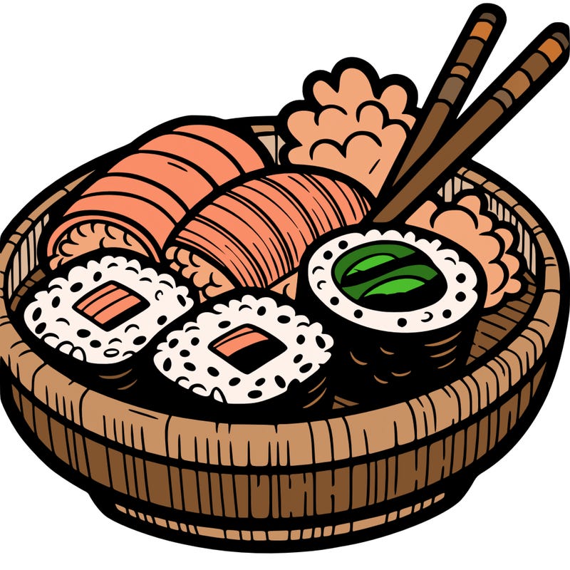 a small platter of sushi