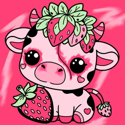 cute strawberry cow