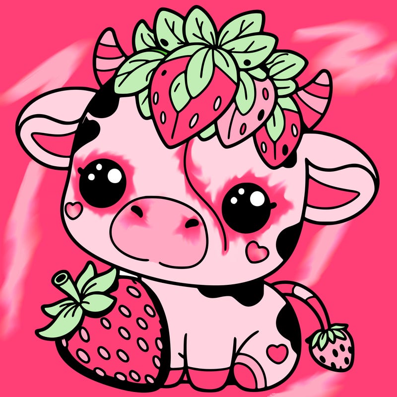 cute strawberry cow