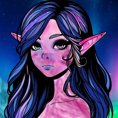 elf girl realistic dark fantasy