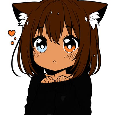 shy anime catgirl