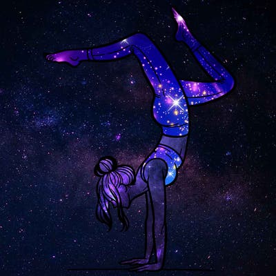 a woman doing a handstand
