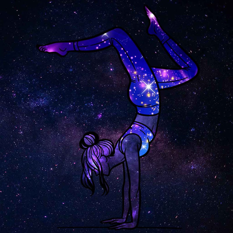 a woman doing a handstand