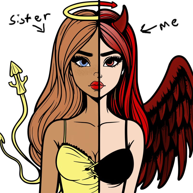 devil vs angel realistic girl