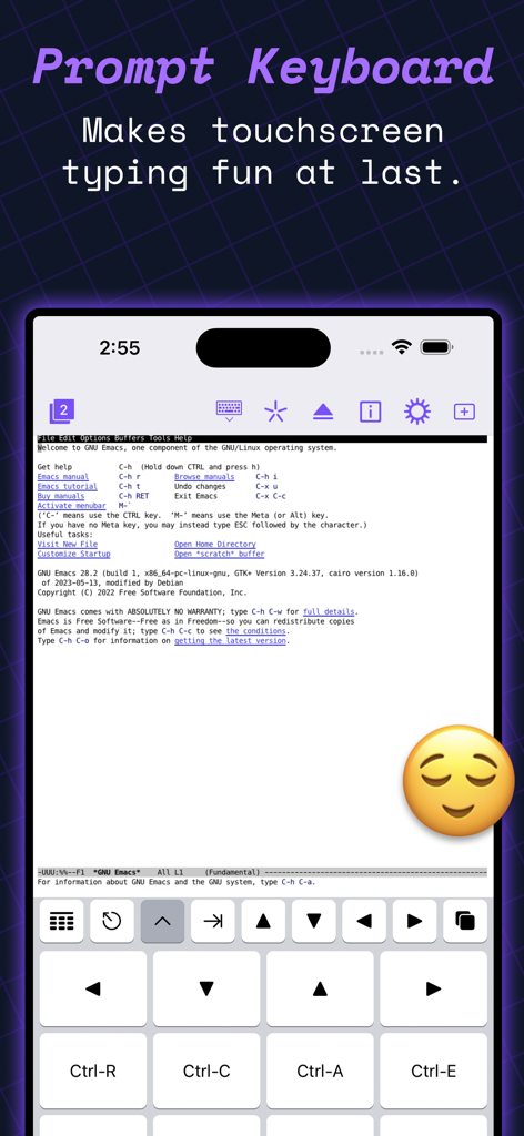 Prompt 3 - Prompt 3 app screenshot showing the specialized terminal keyboard for SSH commands on iPhone