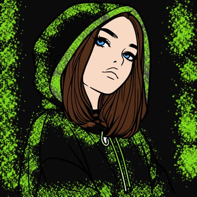 a realistic girl in a hoodie