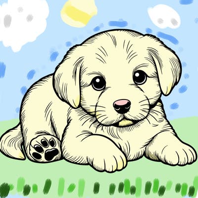 a cute realistic puppy