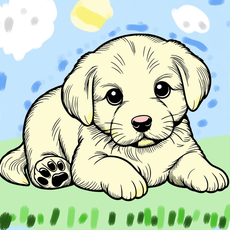 a cute realistic puppy