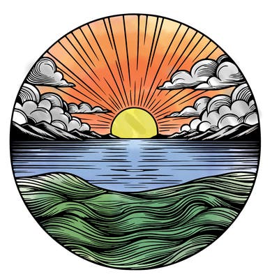 realistic sunset